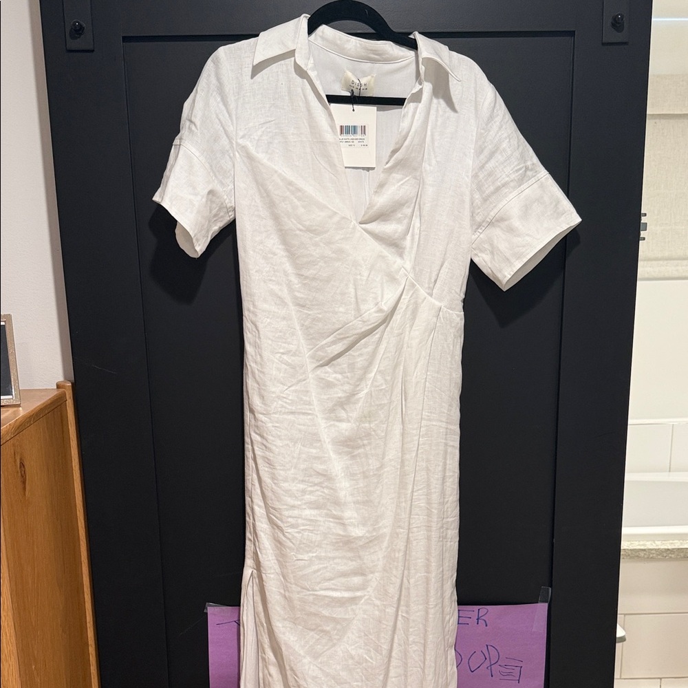 DISSH White Midi Wrap Dress